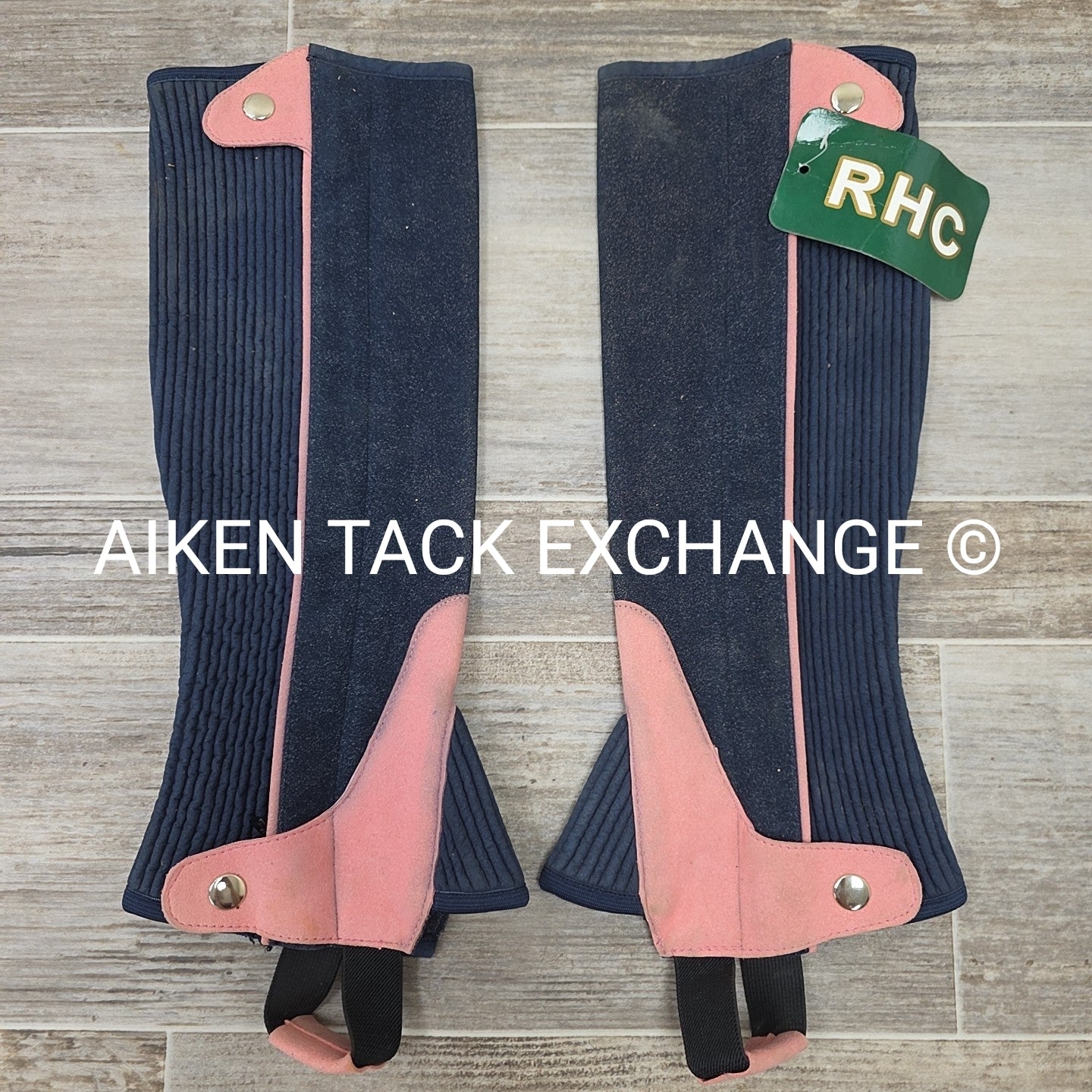 RHC Suede Half Chaps, Navy & Pink, Size X-Small