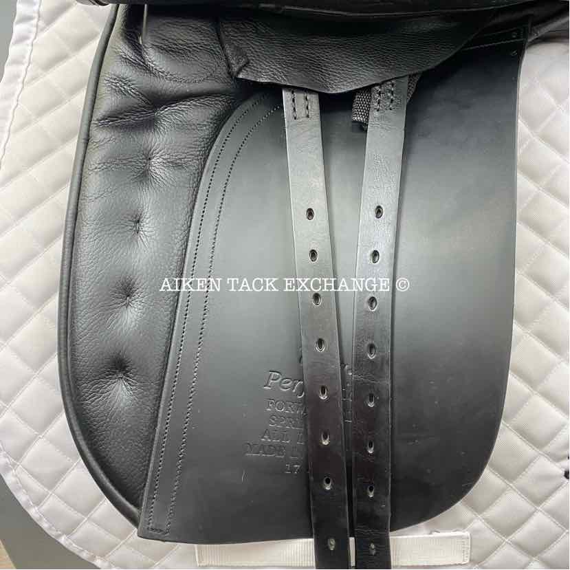 2009 County Perfection Dressage Saddle, 17" Seat, Forward Flap, Medium Tree, Wool Flocked Panels