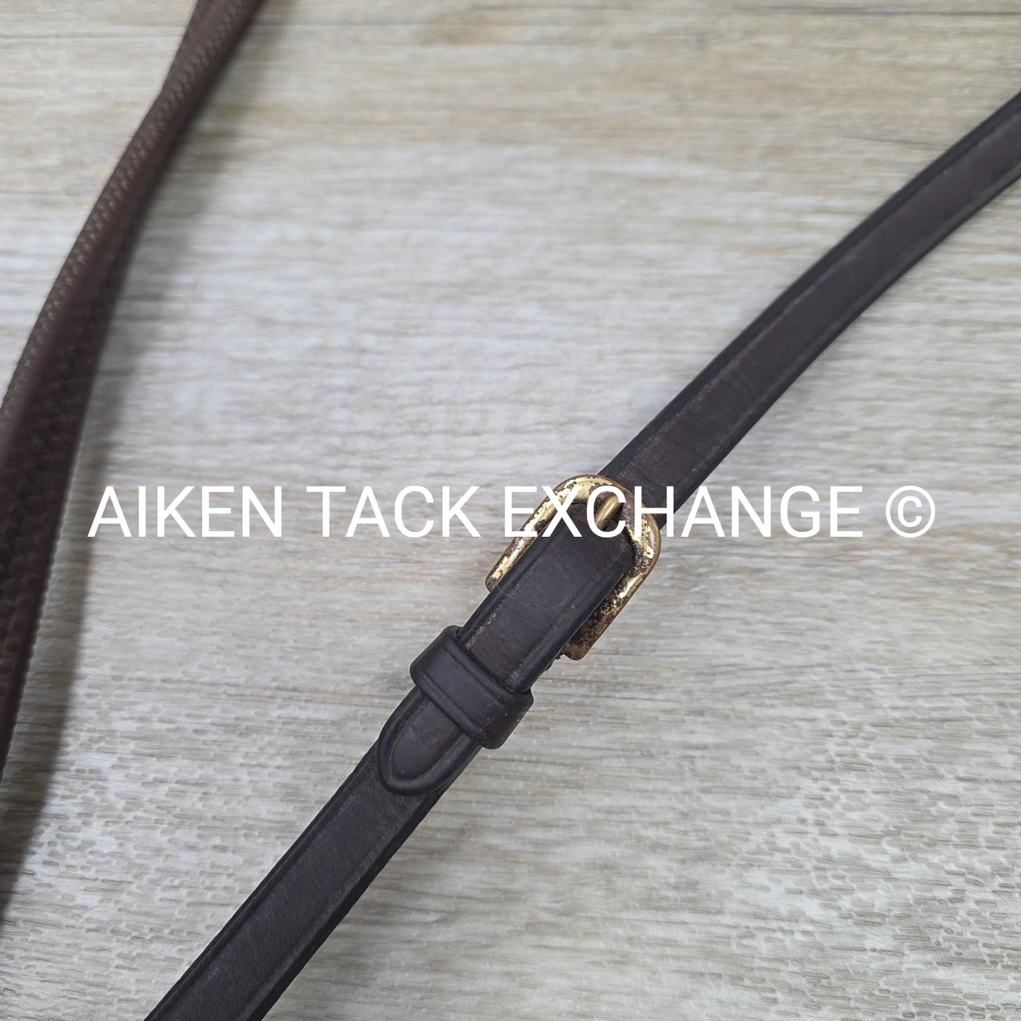 Dy'on Flash Noseband Bridle and Snap Hook with Matching Rubber Reins, Brown, Siz