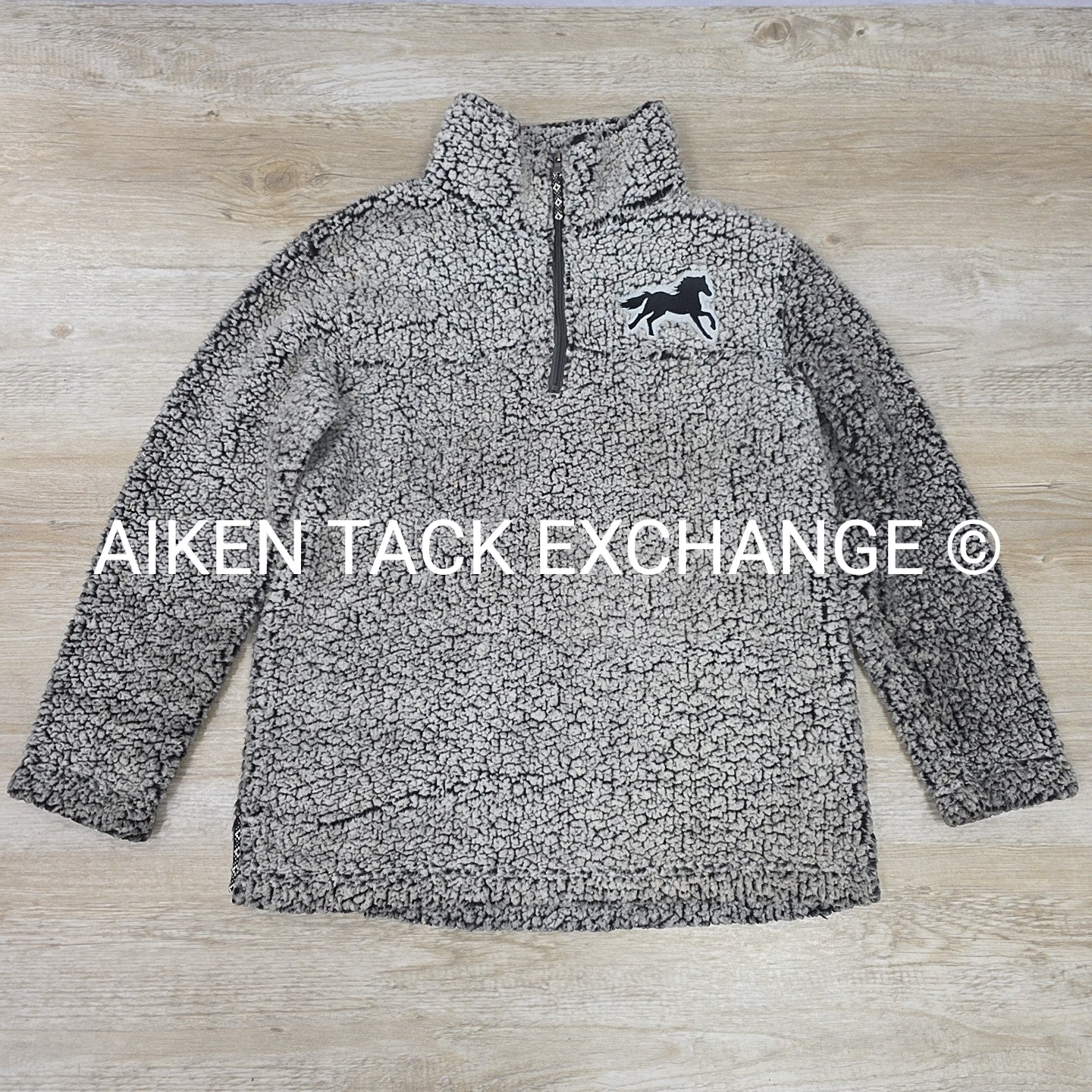 Back in the Saddle Embroidered Galloping Horse Pullover, Size Medium