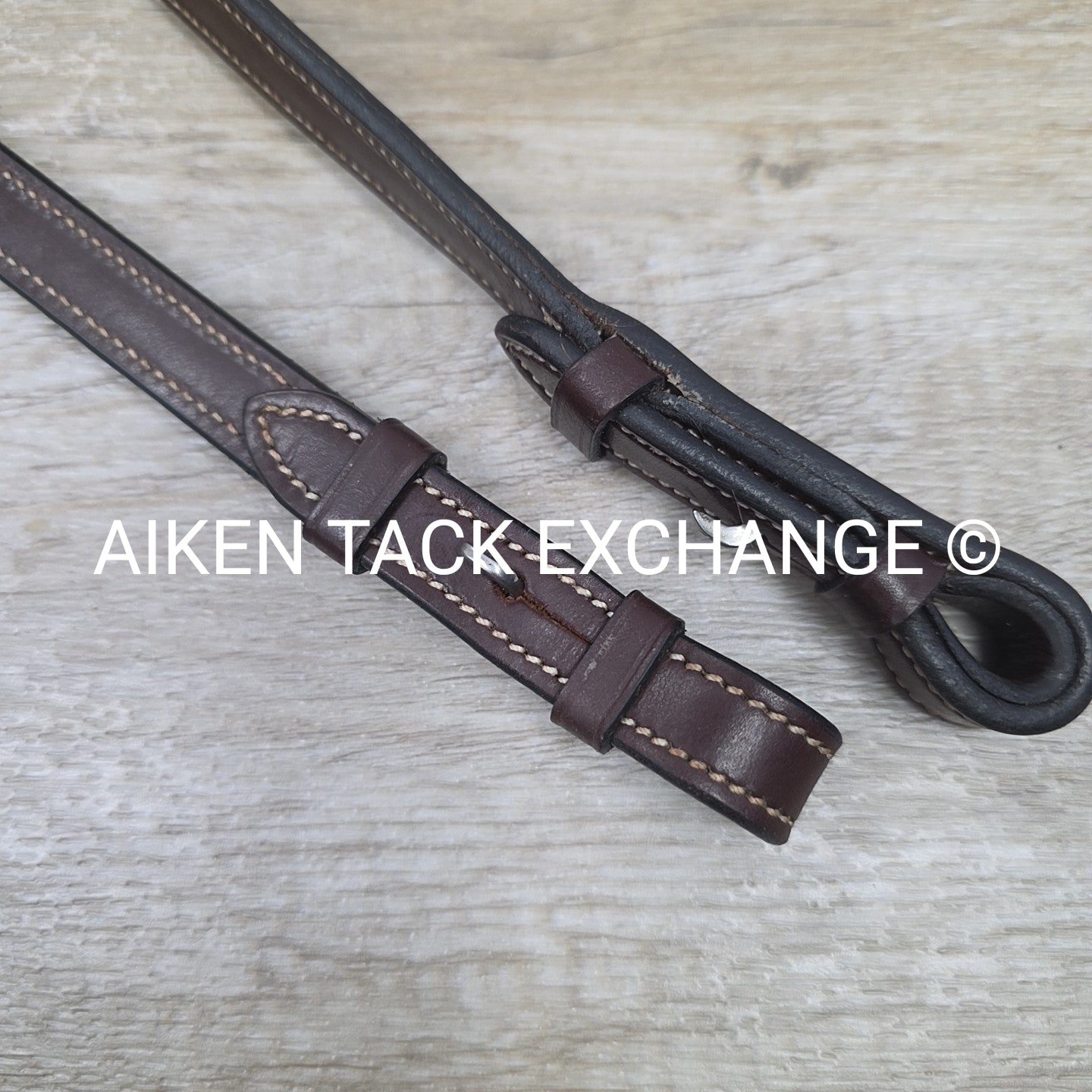 KL Select Red Barn Round Raised Fancy Stitch Laced Reins, Brown, Size Full