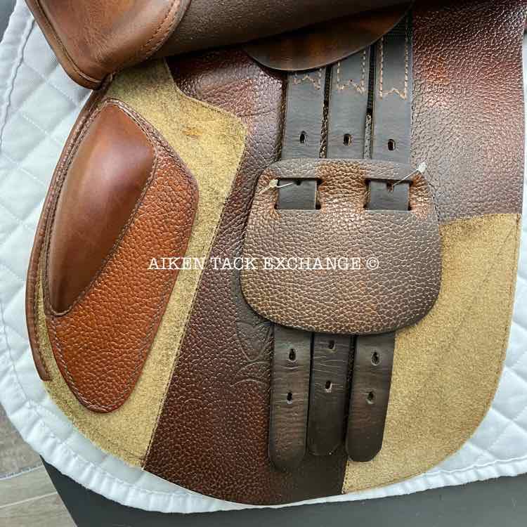 2001 Prestige Hippos Red Fox Close Contact Jump Saddle, 18" Seat, 33 Tree - Medium (Adjustable), Wool Flocked Panels