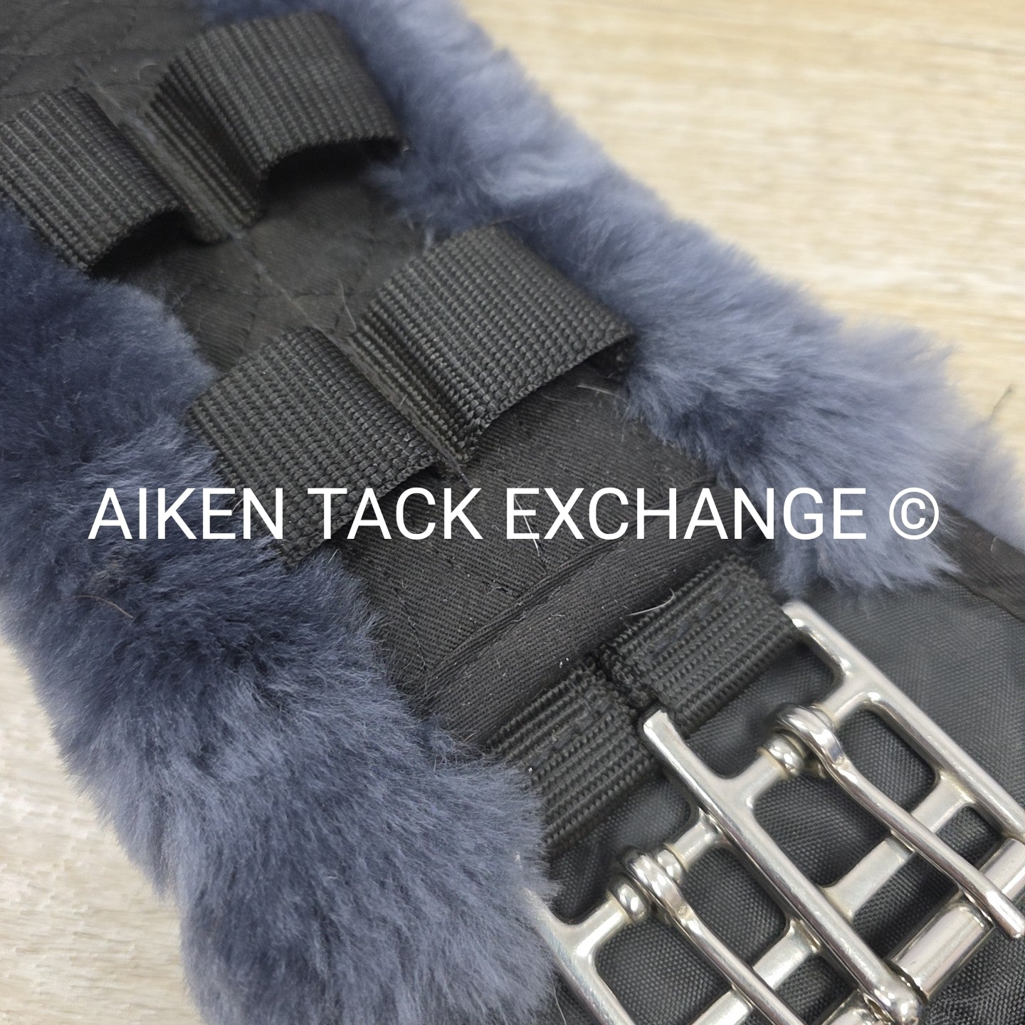 CAS Equestrian Sheepskin Girth, Black & Grey, 26"