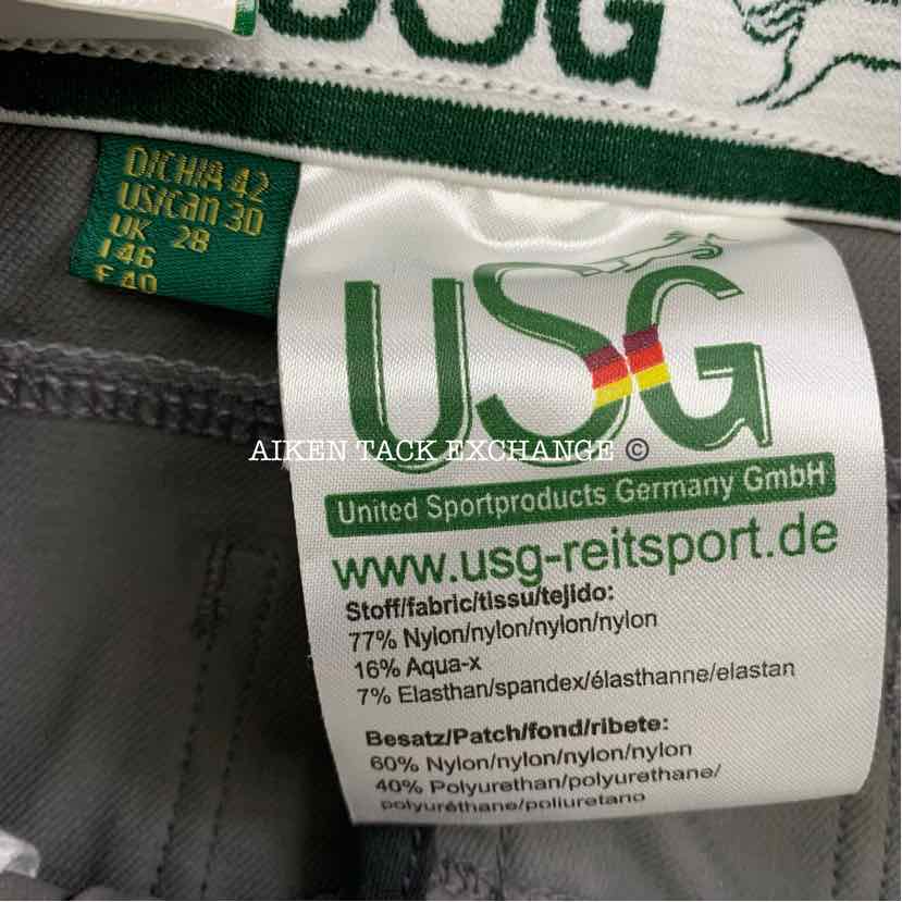 KL Select USG Valentina Silicone Grip Knee Patch Breeches, Size 30
