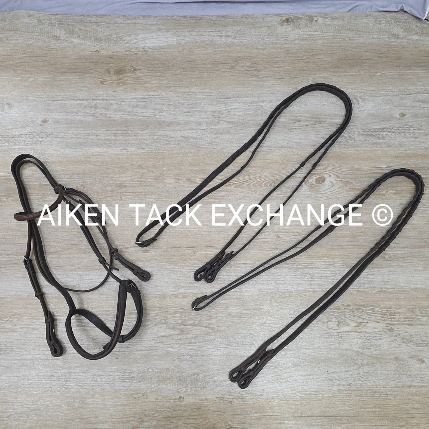 BARGAIN BUNDLE: Plain Raised Bridle with 2 Pairs Laced Reins