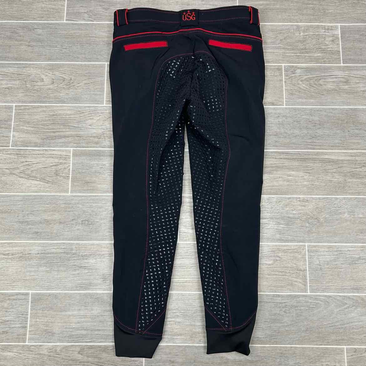 KL Select USG "IDA Smart" Silicone Grip Full Seat Breeches, Size 30