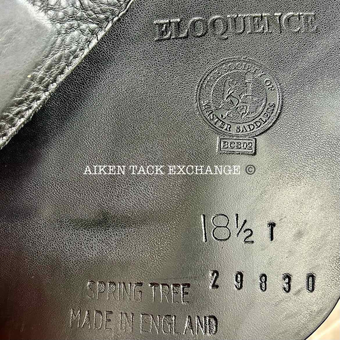 2020 Black Country Eloquence Dressage Saddle, 18.5" Seat, Medium Wide Tree, Wool Flocked Panels