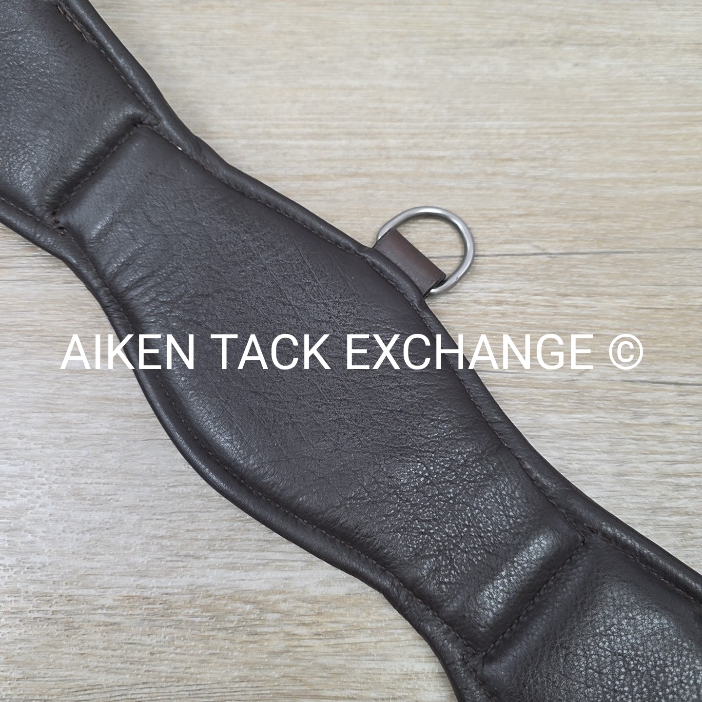 Padded Leather Contour Dressage Girth with Double End Elastic, Brown, 20"