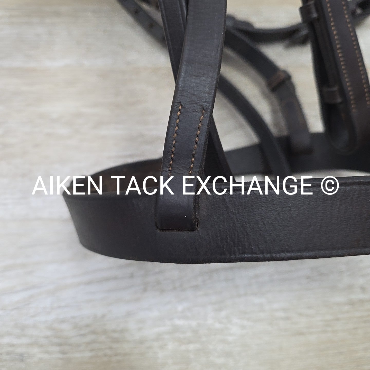 Bobby's English Tack Heavy Duty Flat Hunt Bridle with Laced Reins, Brown, Size F