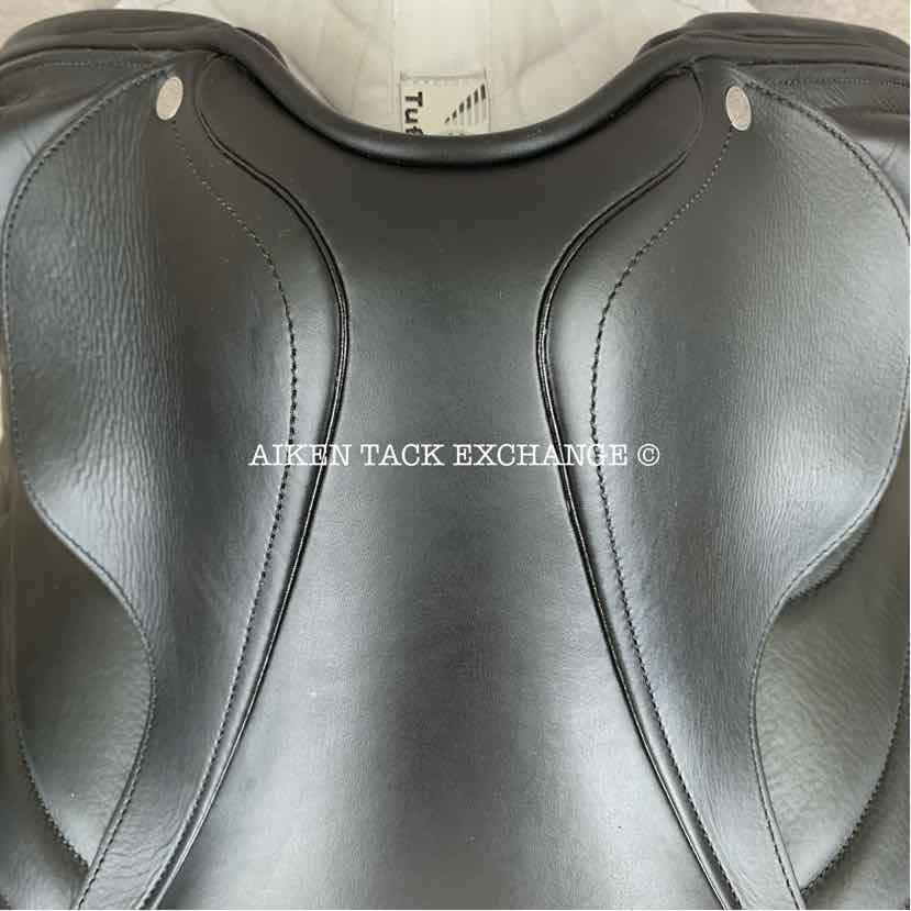**SOLD** 2014 Antares Cadence Monoflap Dressage Saddle, 17.5" Seat, 1N Flap - Short, Medium Wide Tree, Foam Panels, Buffalo Leather
