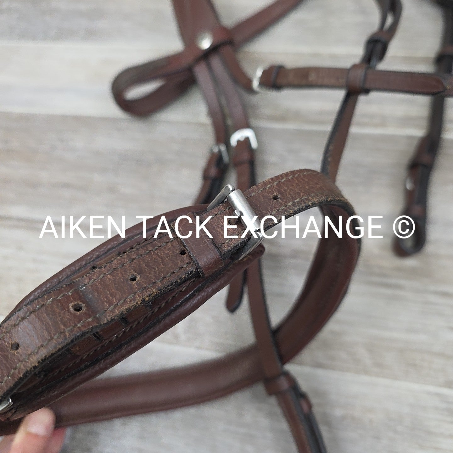HDR Monocrown Bridle with Rubber Reins, Brown, Oversize