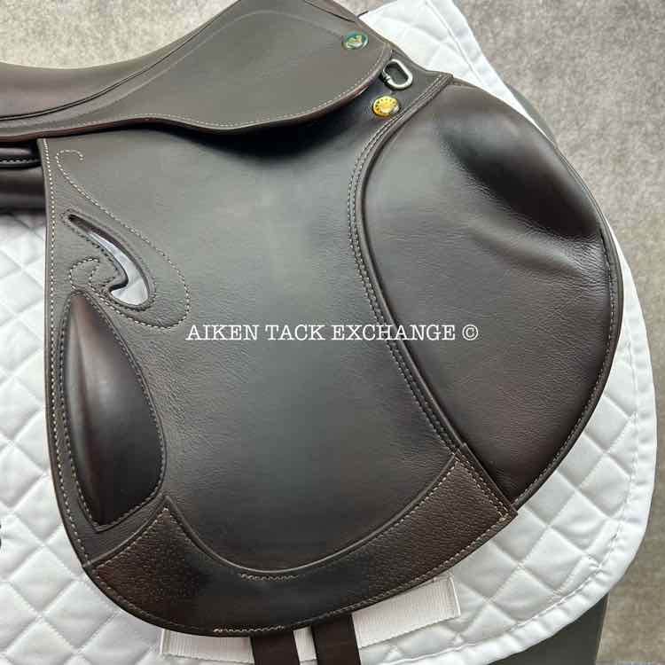 **SOLD** 2021 Prestige Passion K Monoflap Jump Saddle, 17" Seat, 34 Tree - MW, Wool Flocked Panels