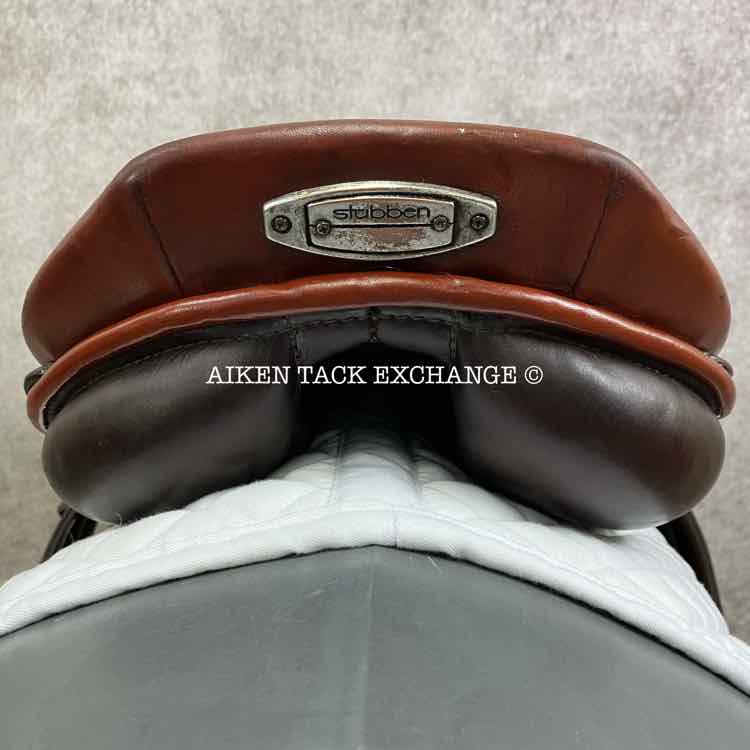 **SOLD** Stubben Edelweiss NT Deluxe Close Contact Jump Saddle, 17" Seat, 29 cm Tree - M/MW, Wool Flocked Panels