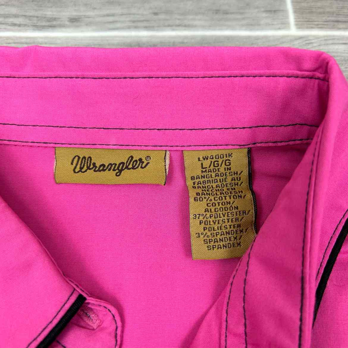Wrangler Long Sleeve Snap Top, Size Large