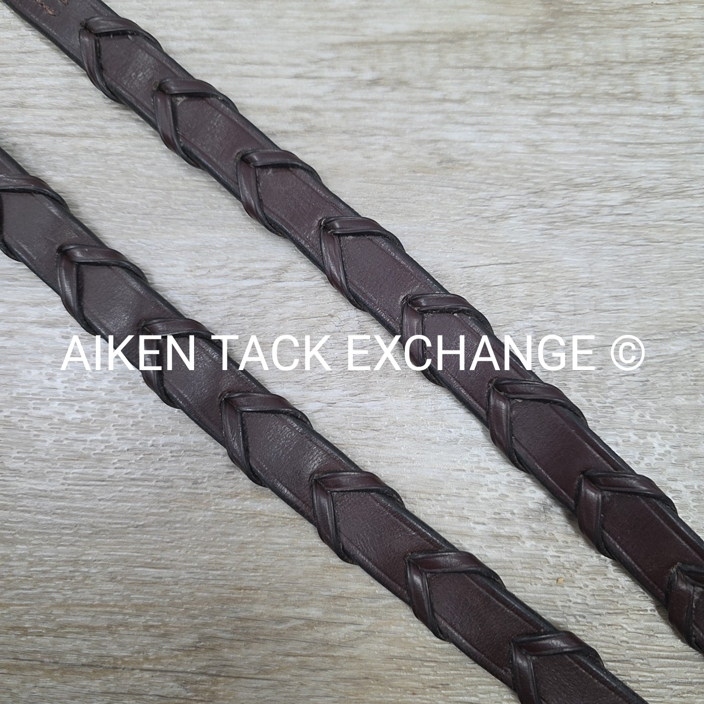 KL Select Flat Laced Reins, Brown, 58"