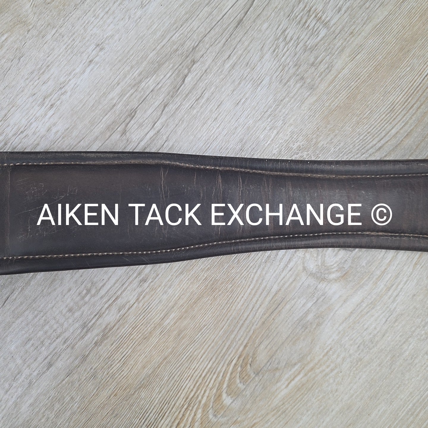 SmartPak Fancy Stitch Girth with Elastic on One Side, Brown, 48"