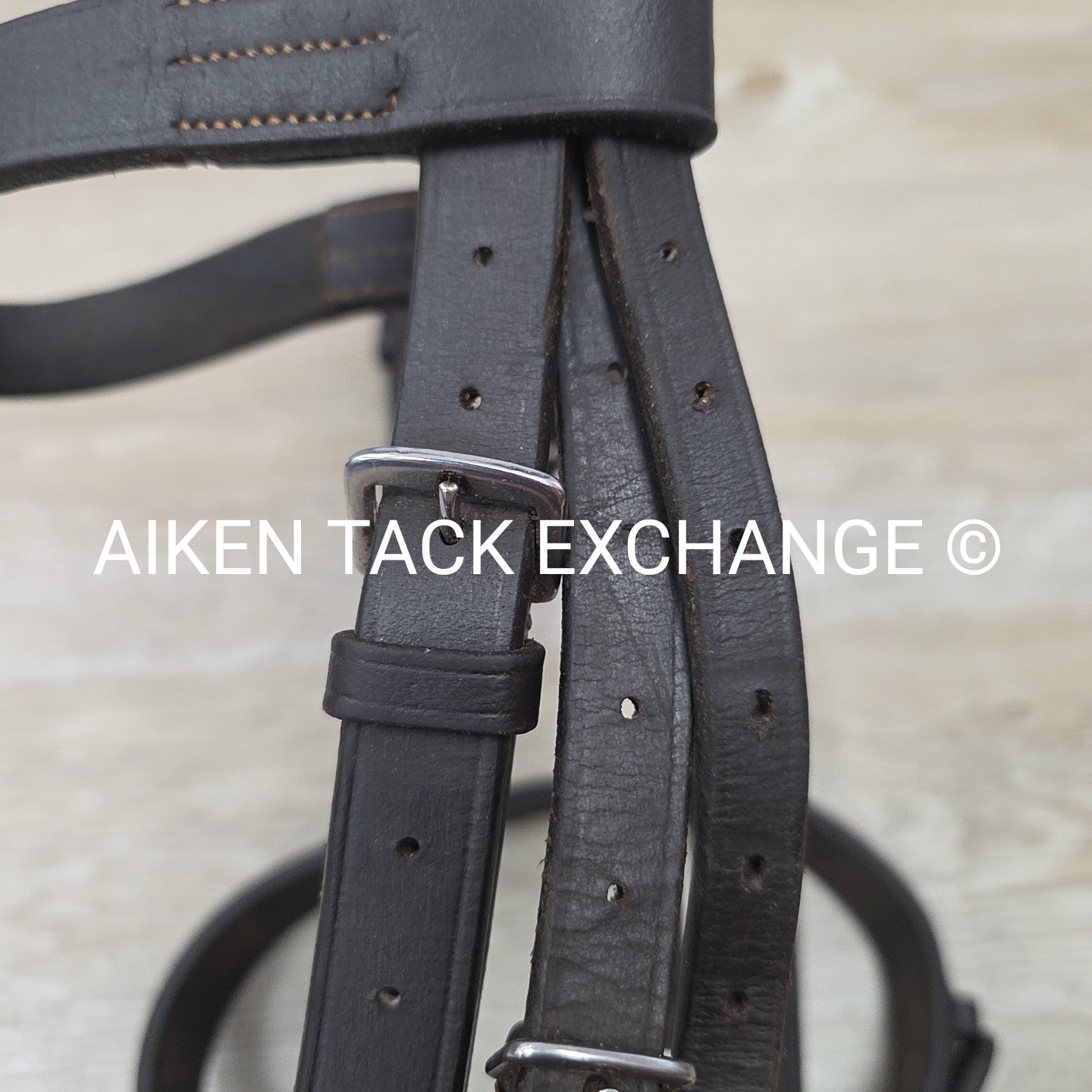 Bobby's English Tack Heavy Duty Flat Hunt Bridle with Laced Reins, Brown, Size F