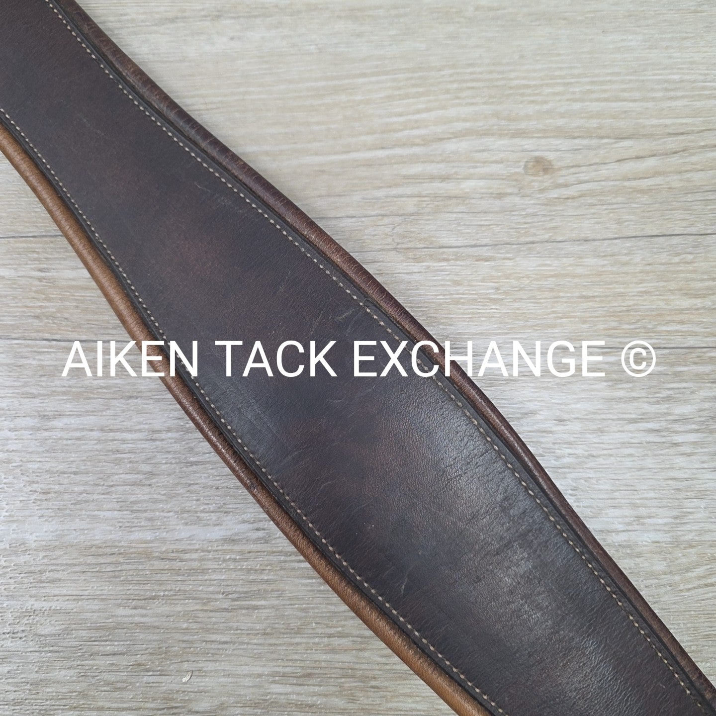 Mortack Leather Girth with Single End Elastic, Brown, 48"