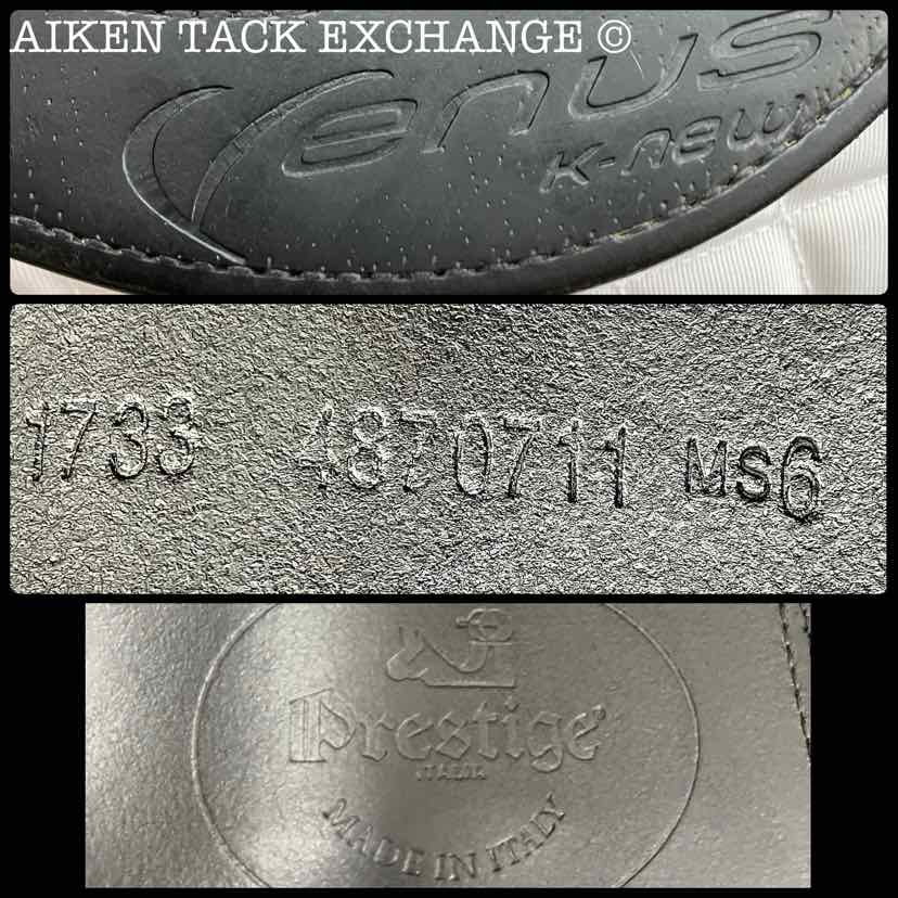 2011 Prestige Venus K Monoflap Dressage Saddle, 17" Seat, 33 Tree - MW, Wool Flocked Panels