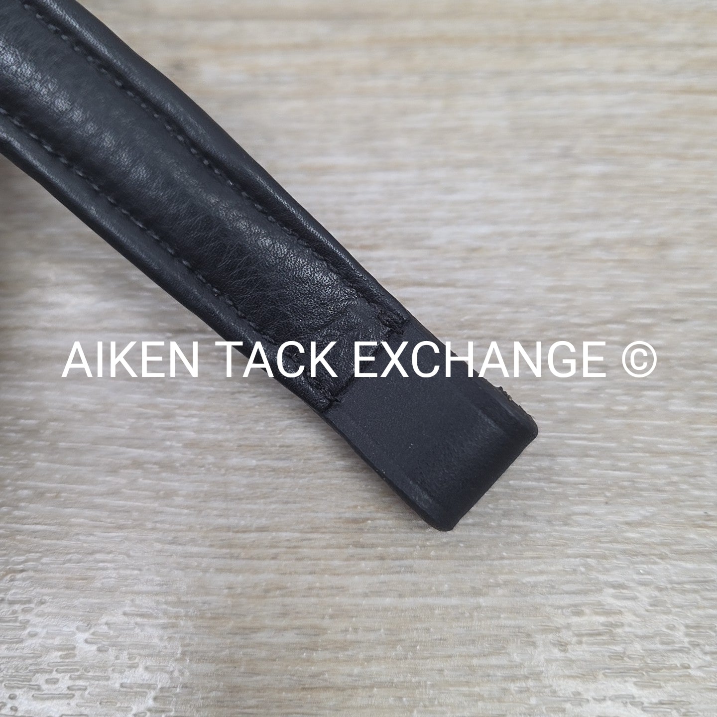 Padded Fancy Stitched Raised Browband, Black, Size 14.5