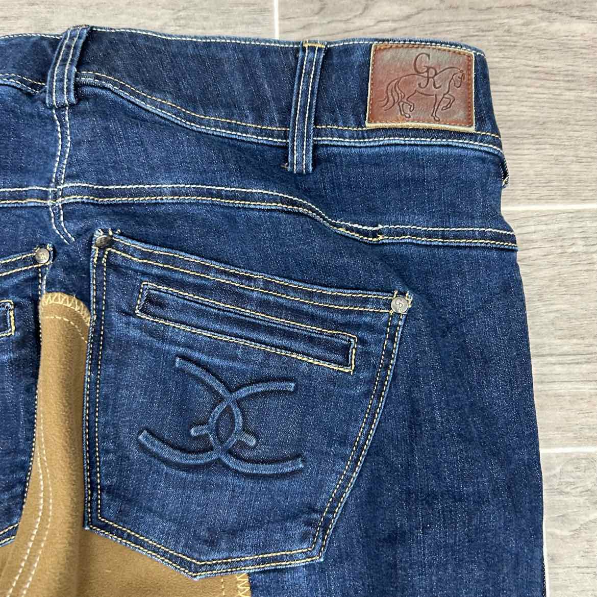 Goode Rider Denim Full Seat Breeches, Size 34