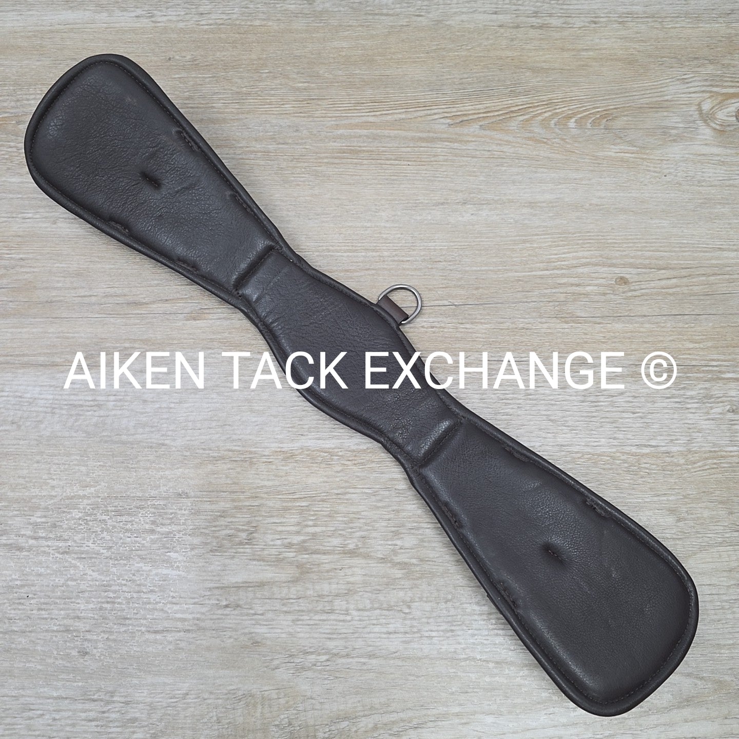 Padded Leather Contour Dressage Girth with Double End Elastic, Brown, 20"