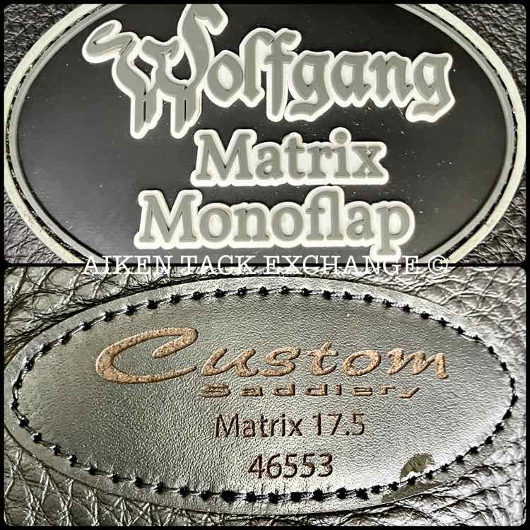2024 Custom Saddlery Wolfgang Matrix MKII Monoflap Dressage Saddle, 17.5" Seat, Adjustable Tree, Wool Flocked Pony Panels