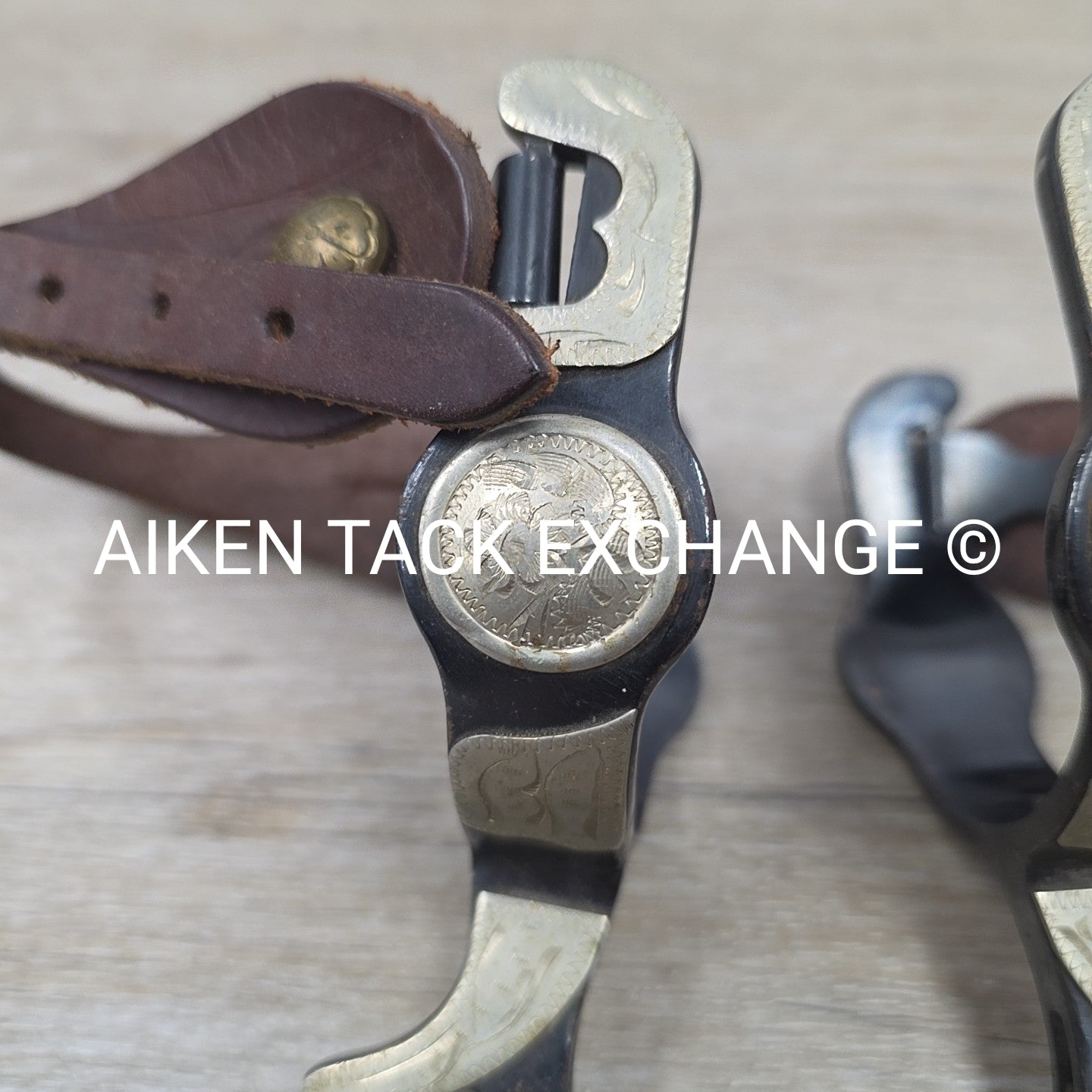 Kelly Silver Star Western Spurs with Rowels & Leather Spur Straps