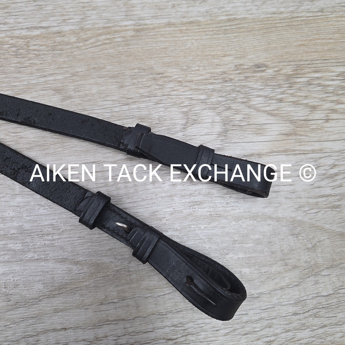 Flat Laced Reins, Black, 54"