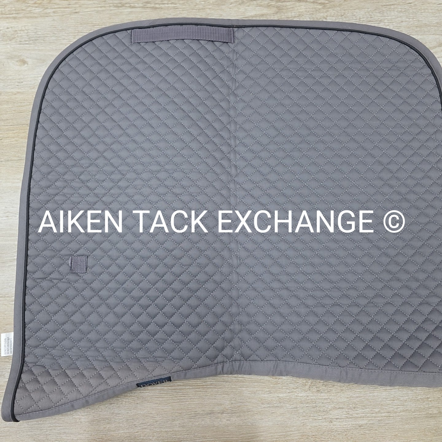 Dover Saddlery Dressage Saddle Pad, Grey with Black Piping