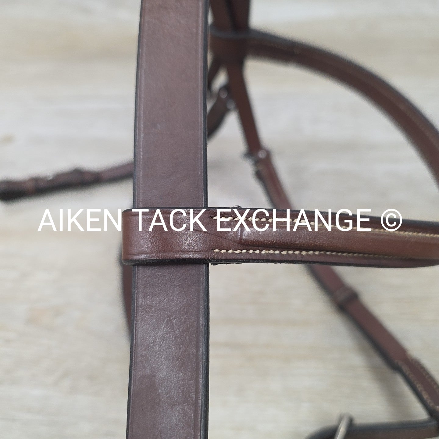 Plain Square Raised Bridle, No Reins, Brown, Size Full