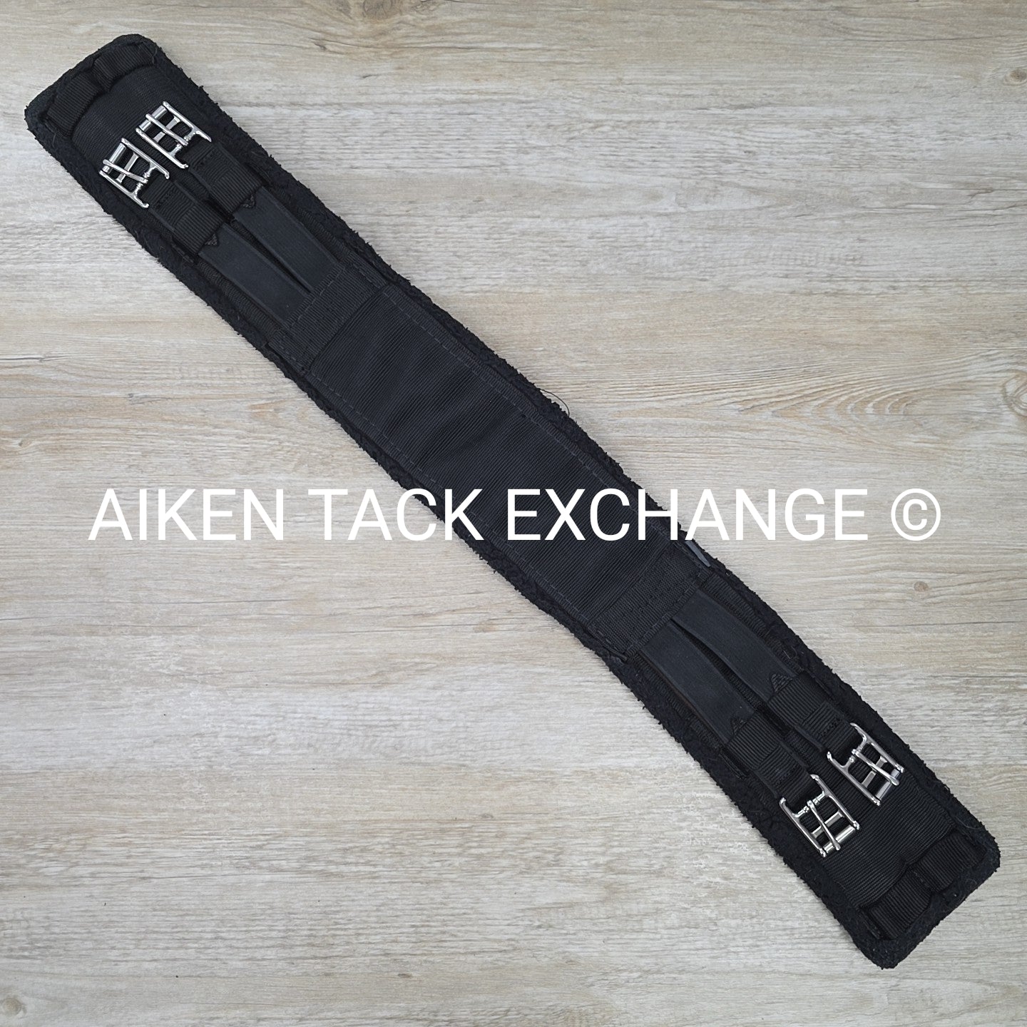 Fleece Dressage Girth with Double Elastic, Black, 30"