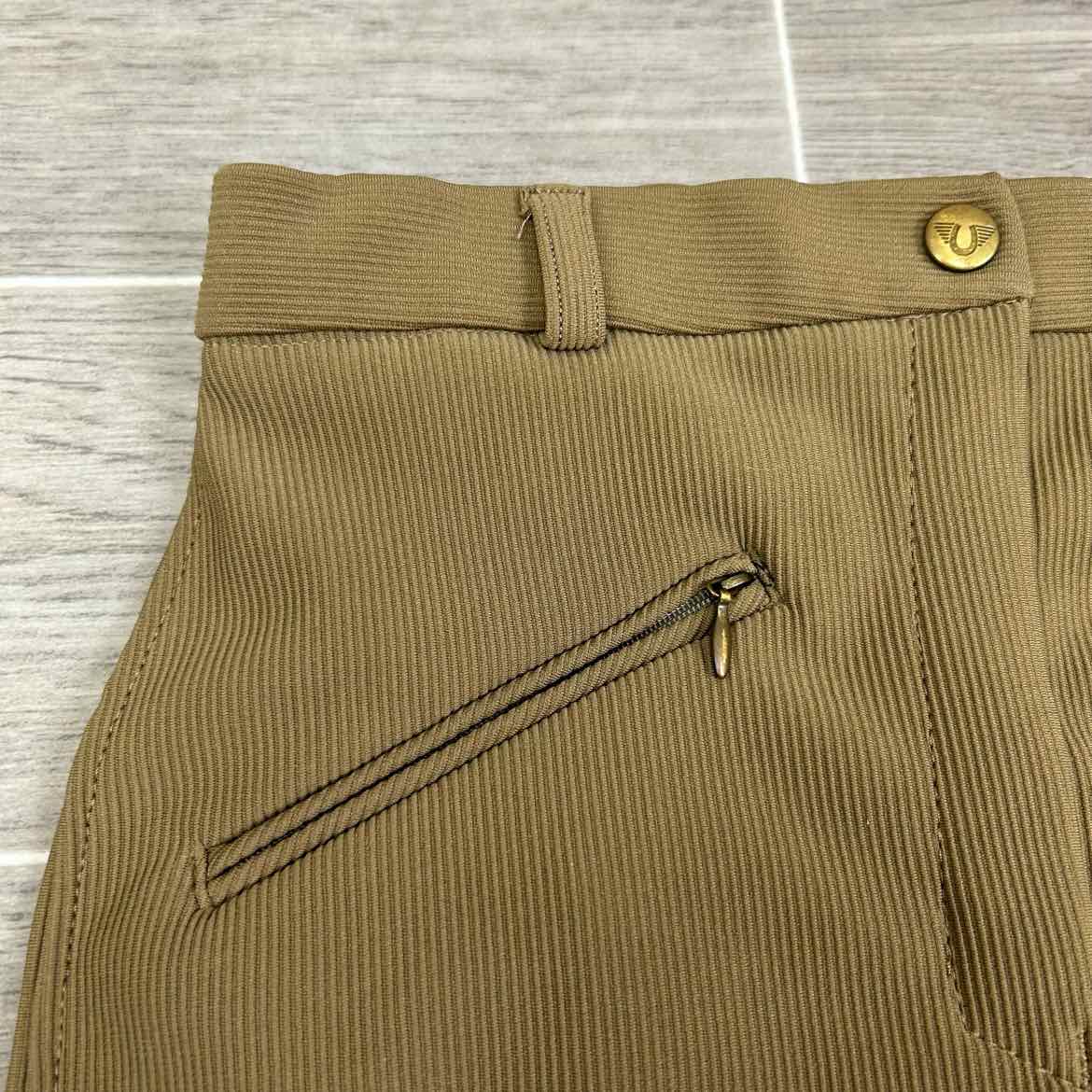 TuffRider Ribbed Full Seat Breeches, Taupe, Women's Size 26 R
