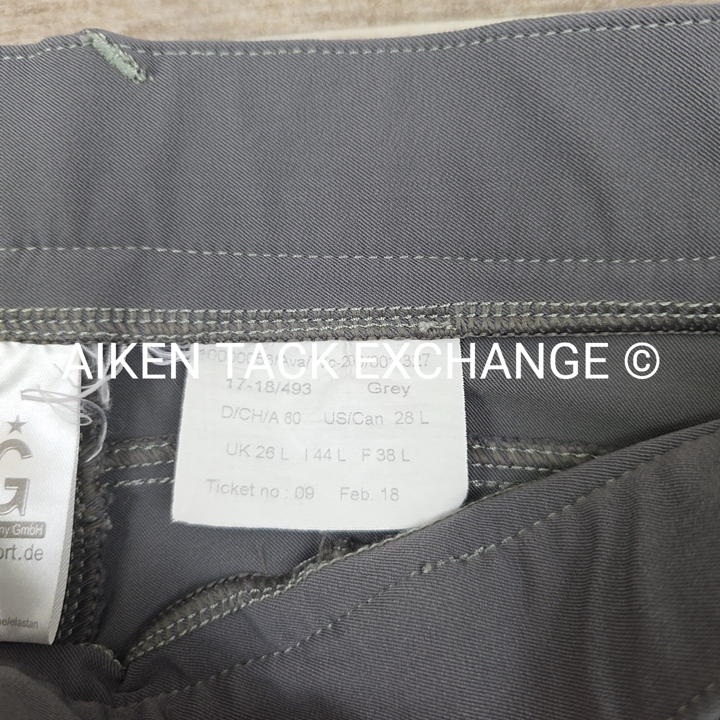 KL Select USG Silicone Grip Full Seat Breeches, Size 28 L