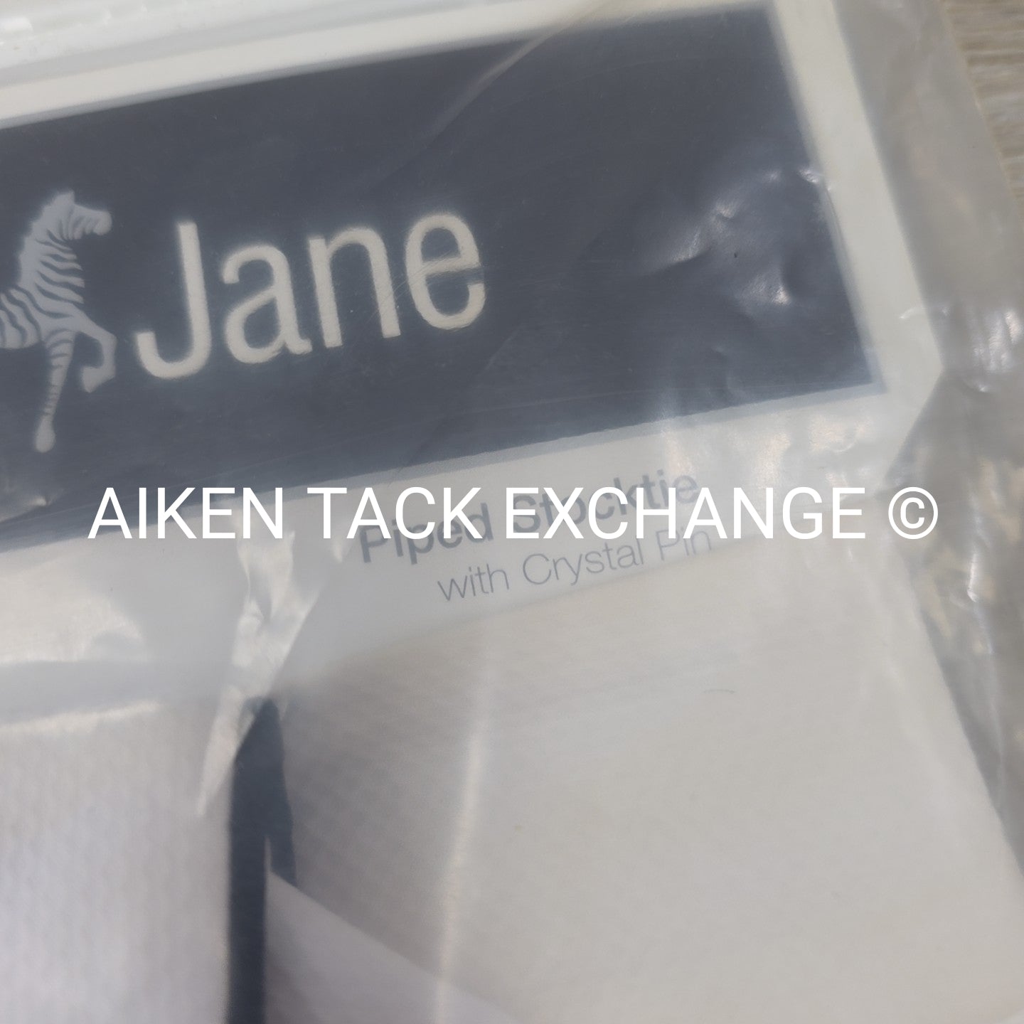 Truitt Jane Piped Stock Tie w/ Crystal Pin, Size Medium