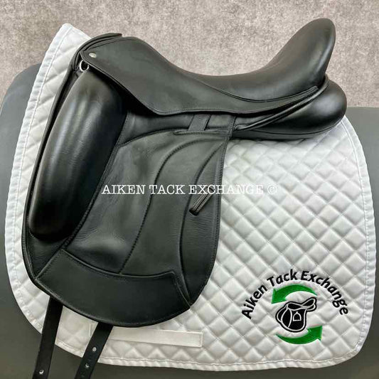 2020 Custom Saddlery Icon Coda W Monoflap Dressage Saddle, 17.5" Seat, Adjustable Tree, Wool Flocked Panels