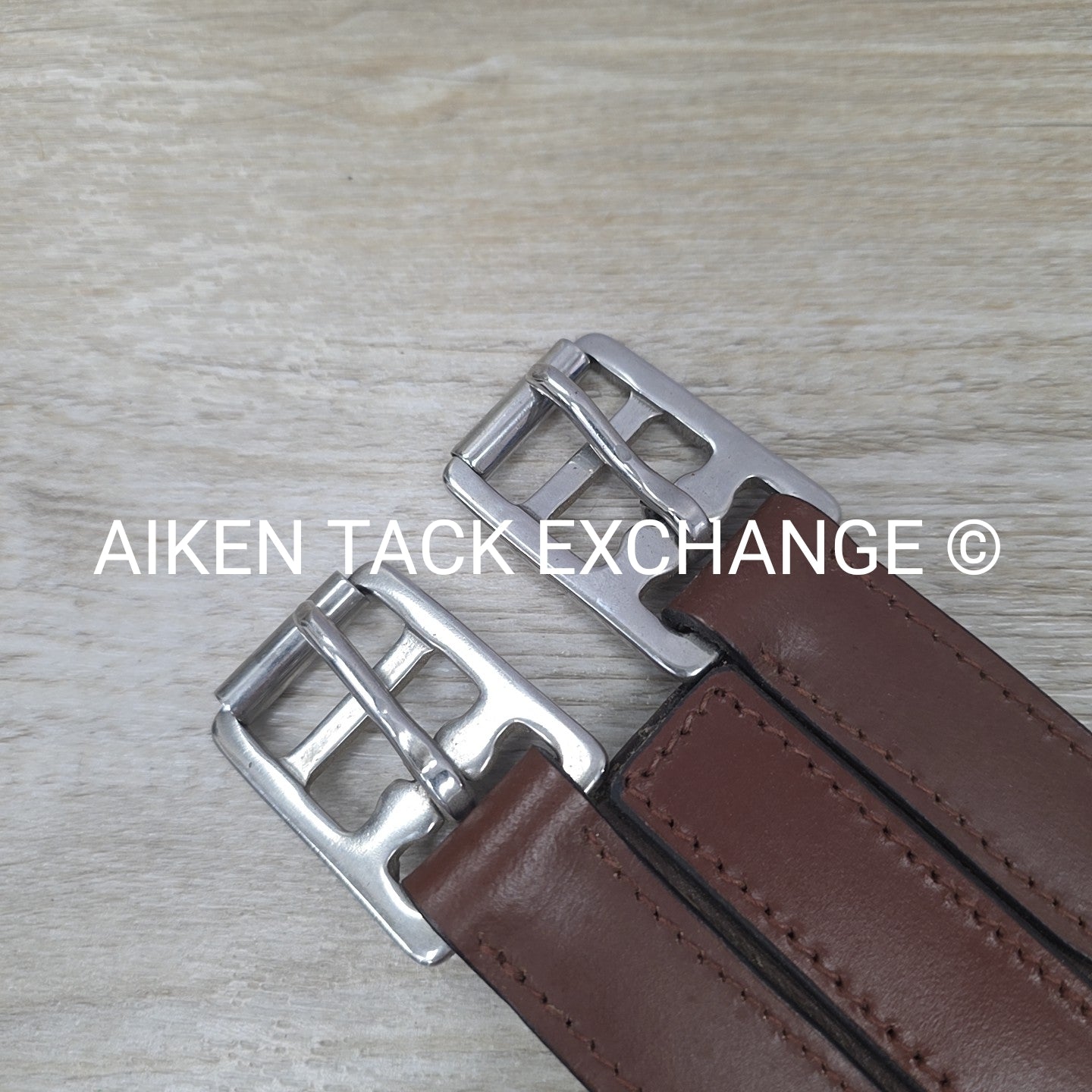 Leather Girth with Single End Elastic, Brown, 38"