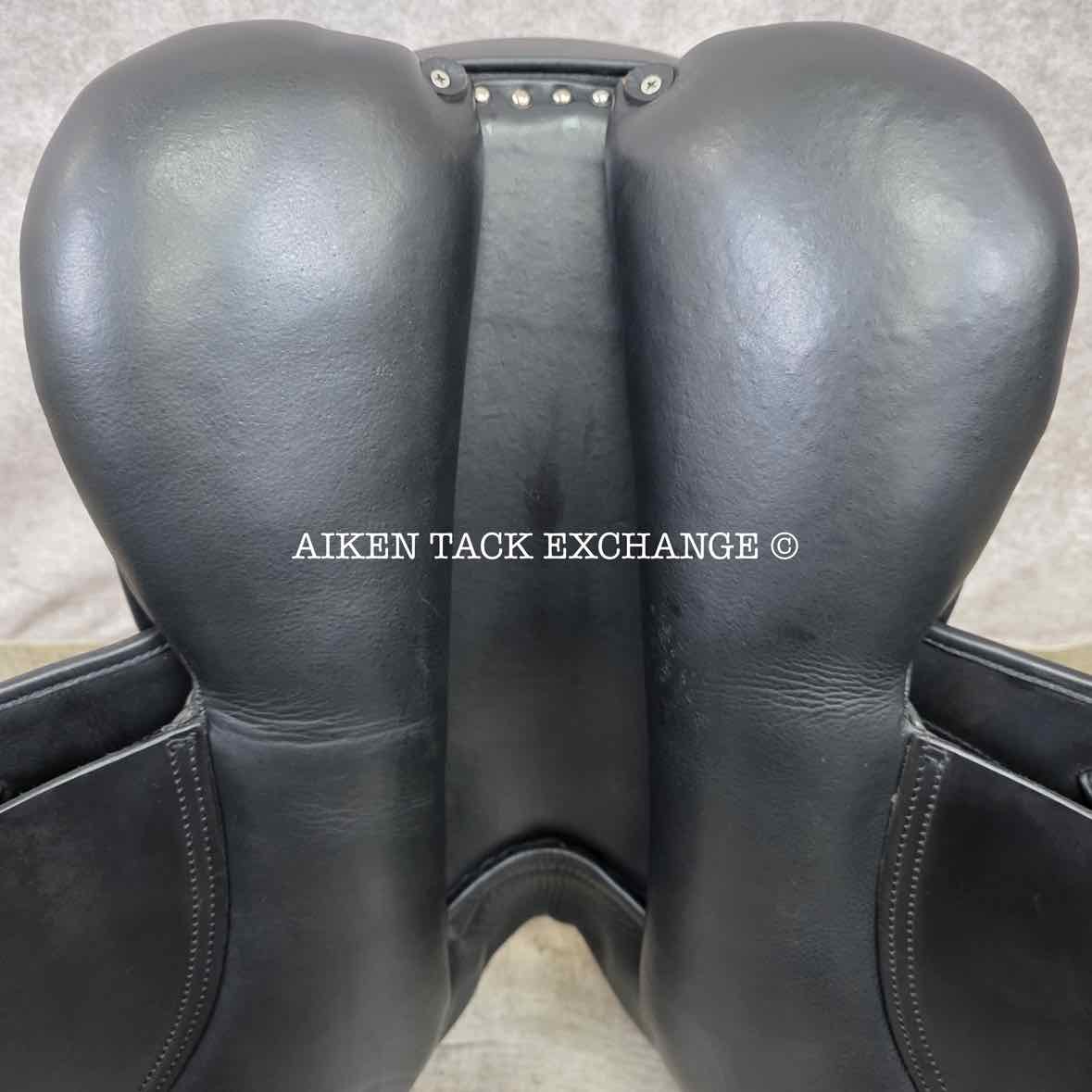 English Dressage Saddle, 17" Seat, Short Flap, Wide Tree, Wool Flocked Panels