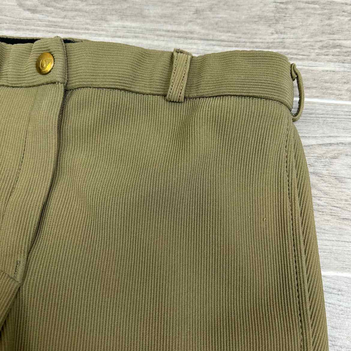 TuffRider Low-Rise Ribbed Knee Patch Breeches, Sage, Women's 26 L