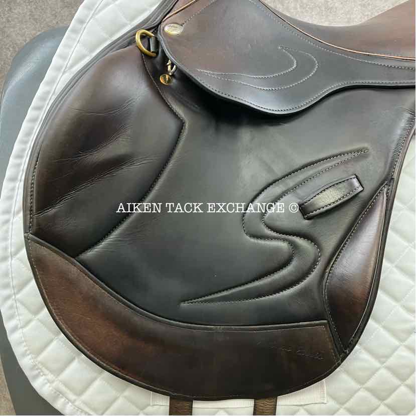 Adam Ellis Mono Event Jump Saddle, 17.5" Seat, Wide Tree, Wool Flocked Panels