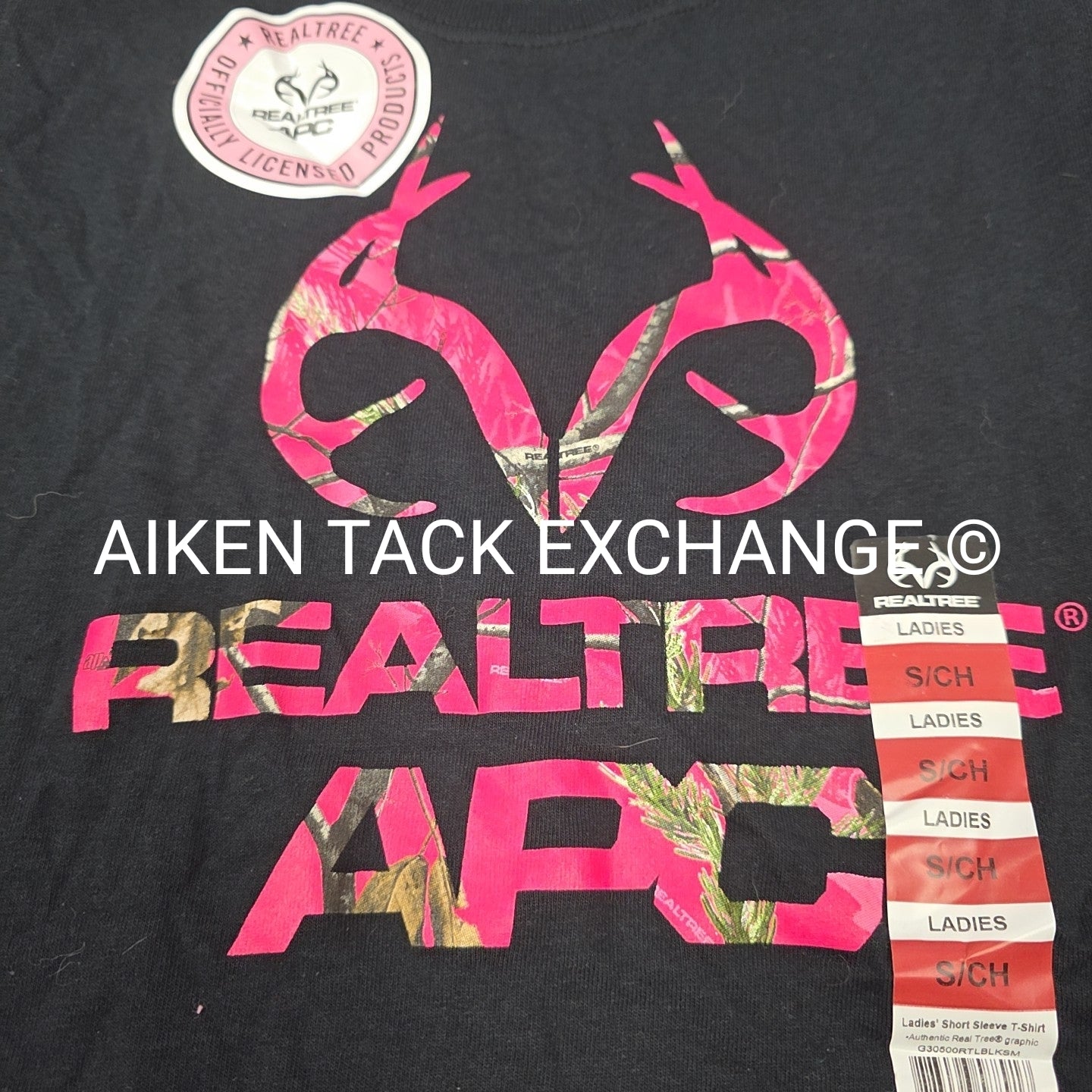 REALTREE APC Short Sleeve Shirt, Black, Women's Size Small
