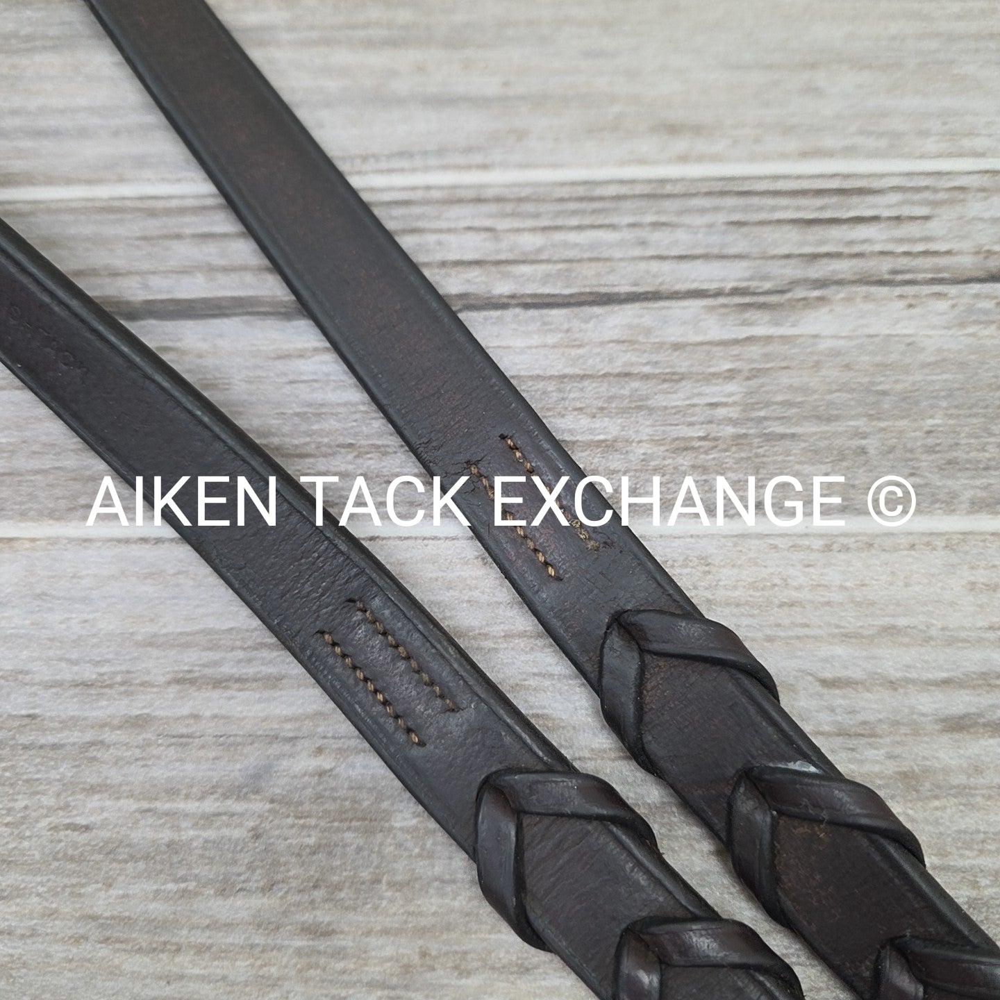 Bobby's English Tack Flat Laced Reins, Brown, 62"