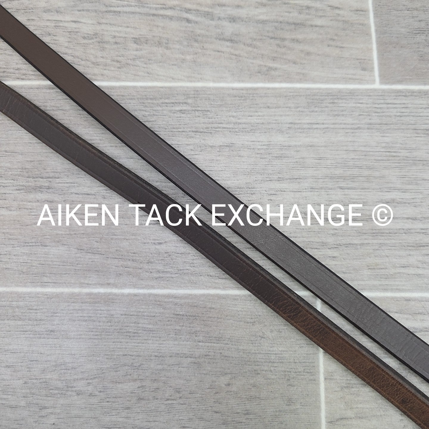 Plain Flat Leather Reins, Brown, 55"