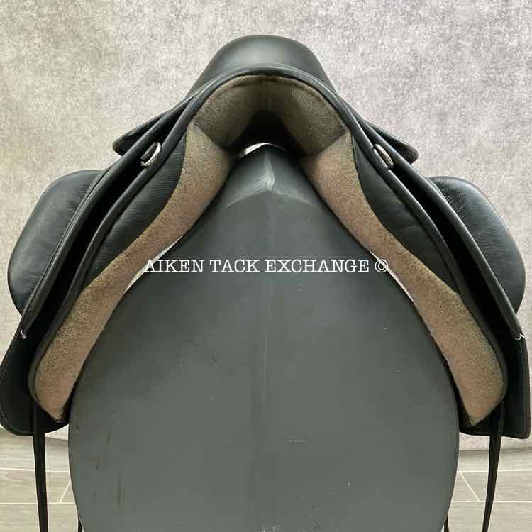 **SOLD** 2017 Black Country Dante Dressage Saddle, 17.5" Seat, Short Flap, Medium Wide Tree, Wool Flocked Serge Panels
