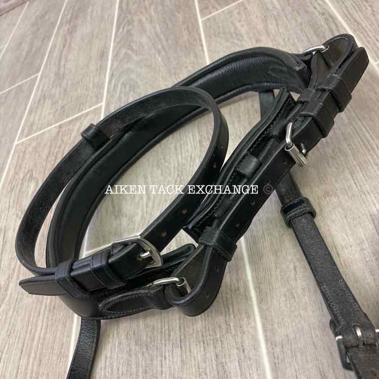 Jeffries Black Padded Leather Crank Flash Noseband, Size Cob, Brand New