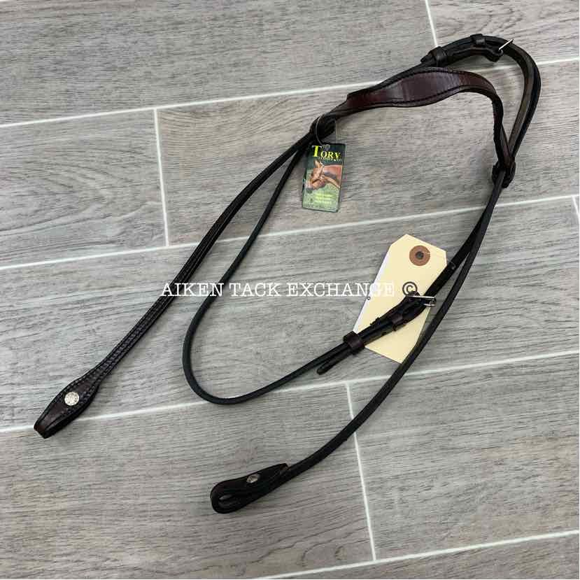 Tory Leather Flared Brow Headstall, Size Arabian