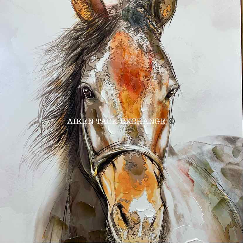 Large Horse Print on Canvas, 32" x 47"
