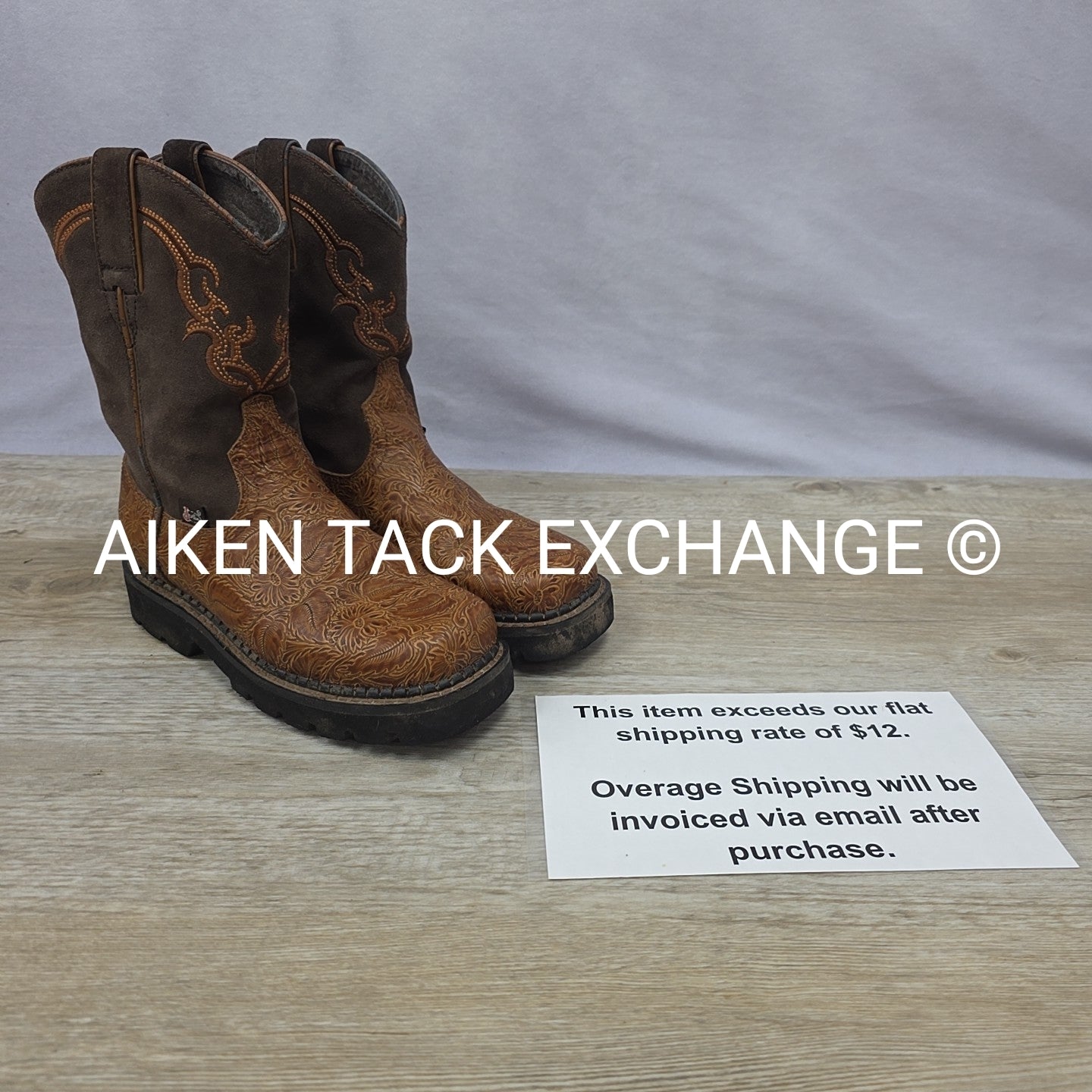 Justin Gyspy Embossed Steel Toe Boots, Women's 6.5