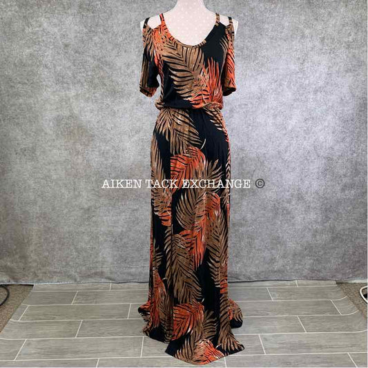 Lascana for Venus Tropical Cold Shoulder Maxi Dress, Women's Small
