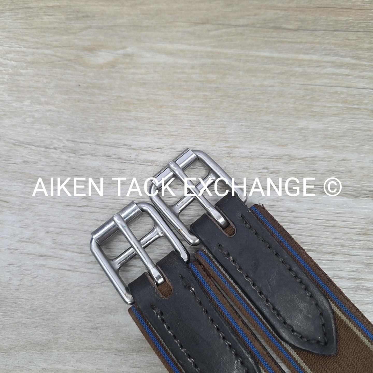 Stubben Leather Girth with Double End Elastic, Brown, 47" (120 cm)